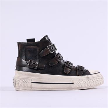 ASH Rainbow Buckle Strap Hi Top Trainer - Rider Black